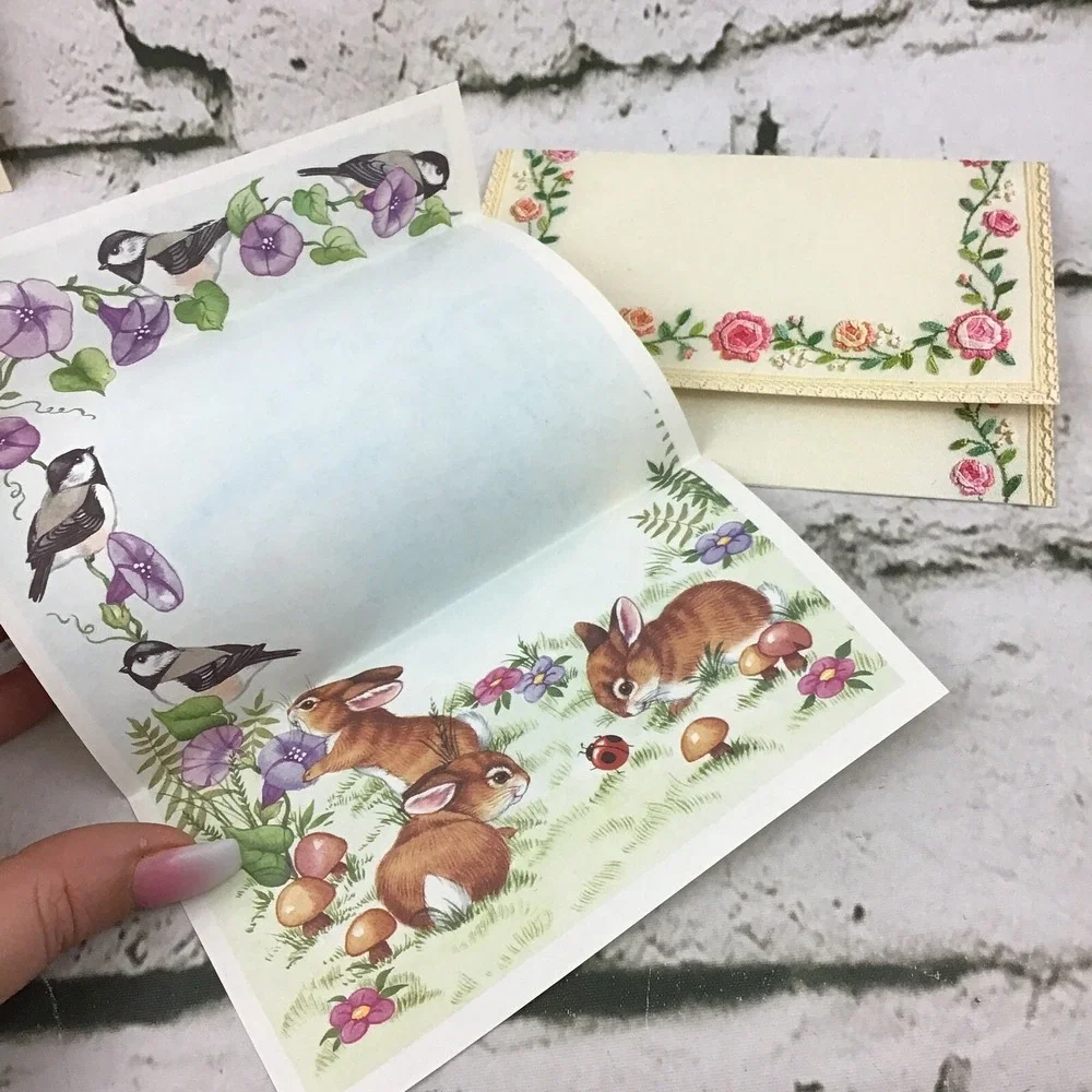 Vintage Fold N Send Notecards Assorted‎ Lot Of 5 Collectible Paper